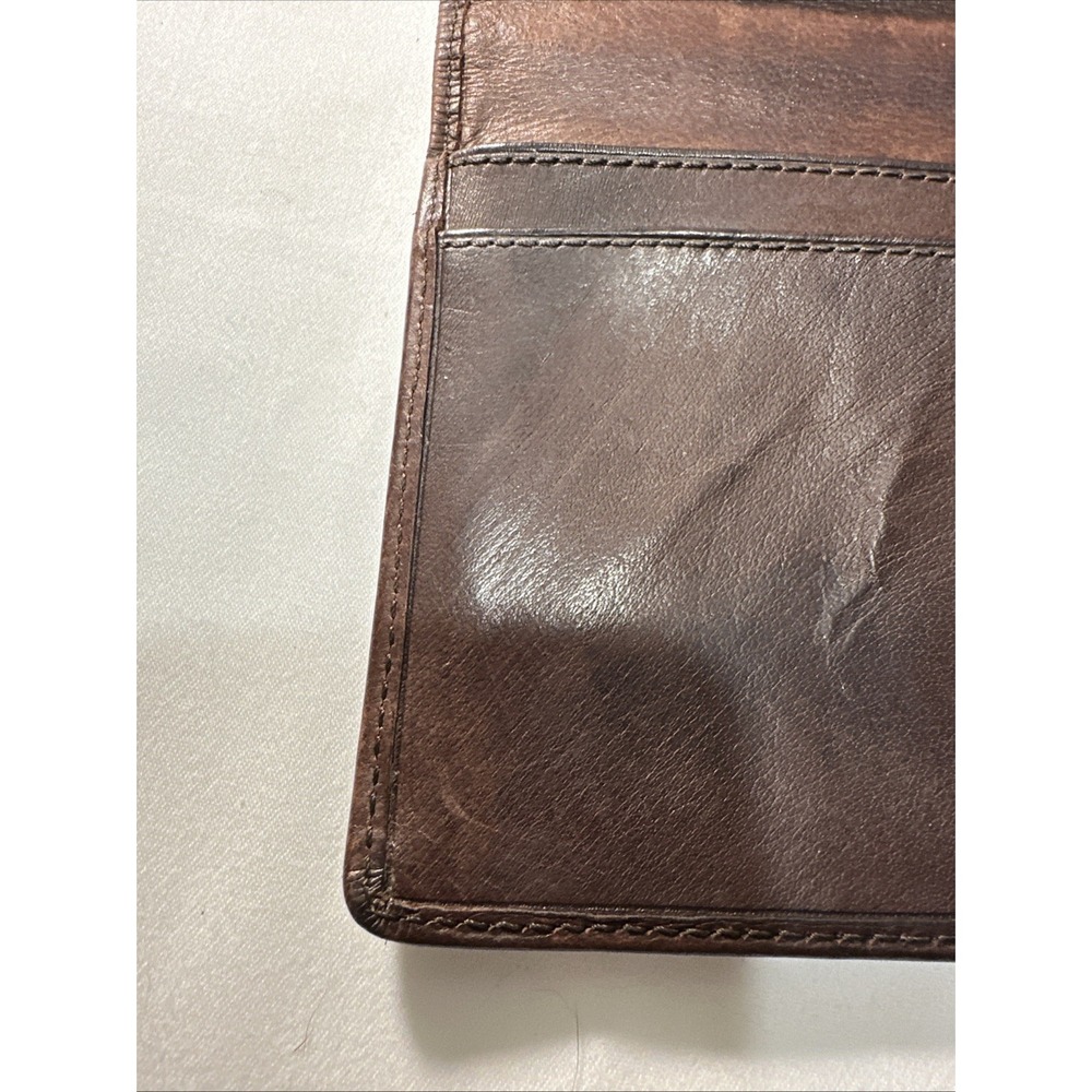RARE COACH Vintage Brown Leather Wallet Organizer Checkbook Coin Purse Gold Tone - Picture 14 of 16